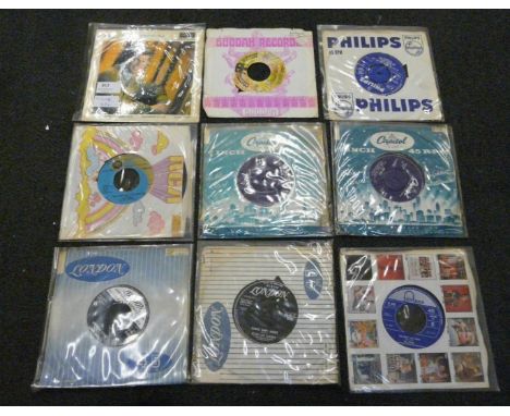 Thirty-two 1960's, rock n roll and other 7" singles and EP's, Eddie Fontaine, Jesse Lee Turner, Ruby Wright, Glyn Johns, Jet 