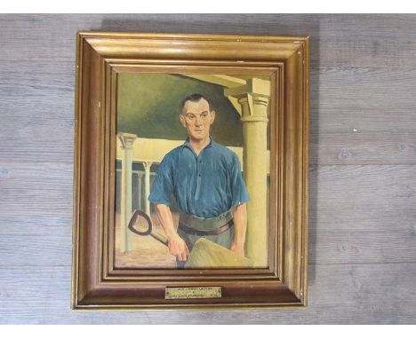 JOHN LEIGH PEMBERTON (1911-1997) A framed oil on board of Jack Lambert, Maltster, for the Whitbread Craftsmen book of 1948. M