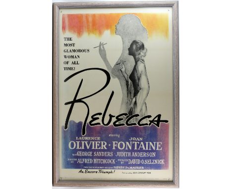 Rebecca (R-1956) US One Sheet film poster, framed, 27 x 41 inches