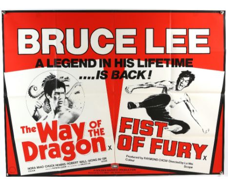 40+ British Quad film posters including Way of The Dragon / Fist of Fury, Willow, The Wind and The Lion, When Eight Bells Tol
