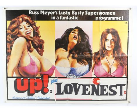 40+ British Quad film posters including The Stud, Tightrope, In Search of The Castaways, Russ Meyer's Up / Love Nest, Mr Hulo