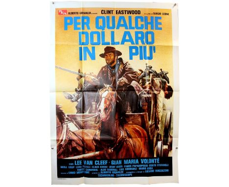 For a Few Dollars More (R-1970's) Italian 2-Foglio film poster, Western starring Clint Eastwood, PEA, linen backed, 39 x 55 i