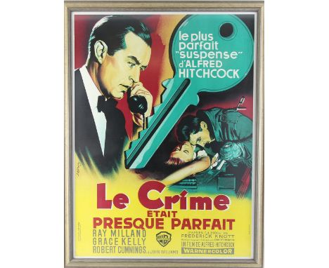 Dial M For Muder (R-1962) - French medium film poster, framed, 22 x 32 inches