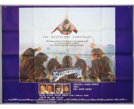 Superman II, Superman III &amp; Superman IV - Three British Quad film posters, folded, 30 x 40 inches