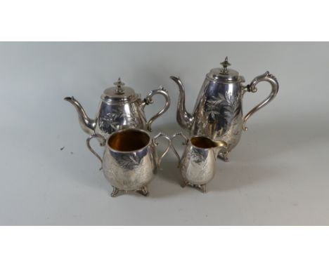 A Silver Plated Four Piece Tea Service