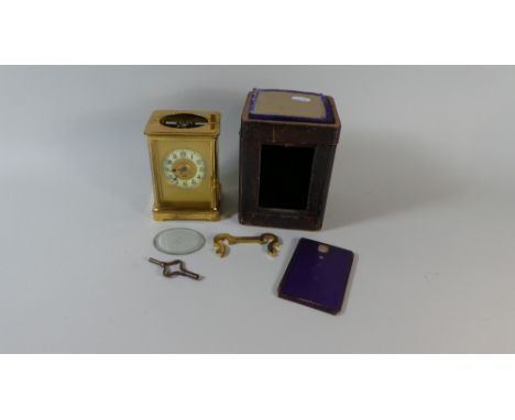 A French Cased Brass Carriage Clock, For Restoration, 13cm high