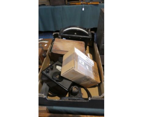 A Box Containing Volt Meters, Micro Ampere Meters Thermometer etc