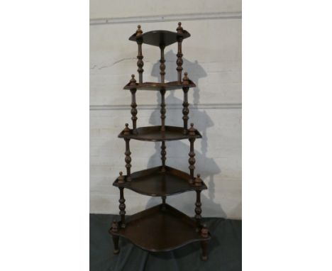 A Reproduction Five Shelf Corner What-not, 140cm high 