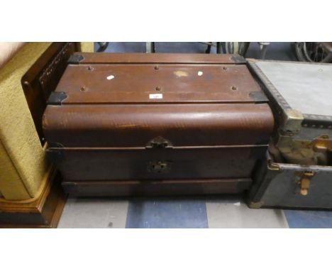 A Scumble Glazed Tin Travelling Trunk, 65cm Long 