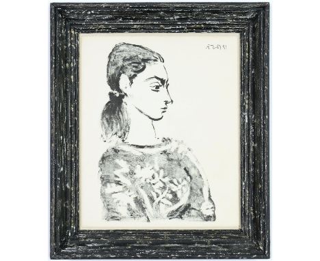 PABLO PICASSO, Francoise in blouse, dated in the plate lithograph, Cincinnati suite 1959, printed by Young and Klein, 42.5cm 