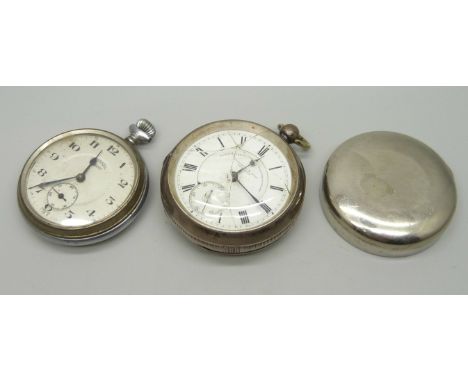 A silver cased pocket watch, Birmingham 1906, and one other pocket watch, a/f 