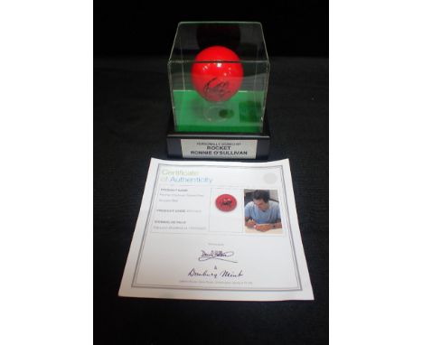 A SIGNED RONNIE O'SULLIVAN SNOOKER BALLwith certificate of authenticity