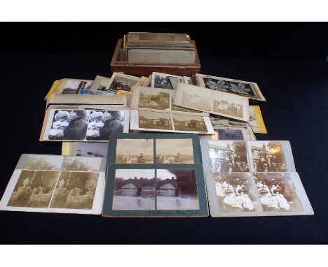 A COLLECTION OF STEREOSCOPE CARDS, SOME DORSET INTERESTtaken at Lulworth, early 20th century, domestic/garden scenes