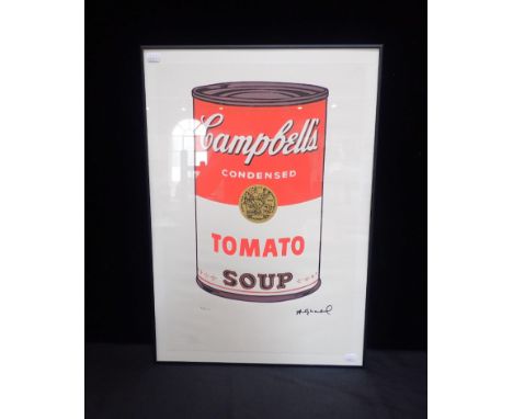 AFTER ANDY WARHOL (1928-1987) 'CAMPBELL'S TOMATO SOUP'numbered 30/100 in pencil, and stamped with artist's signature, stamped
