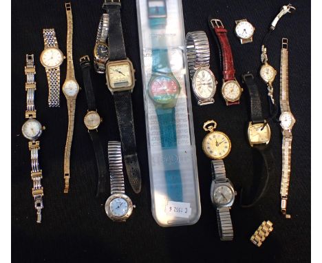 A QUANTITY OF QUARTZ WRISTWATCHESincluding a  boxed Swatch watch