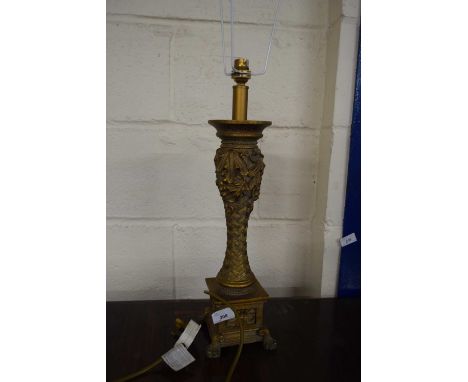 MODERN TABLE LAMP WITH GILT FINISH COMPOSITION BASE