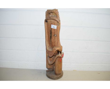 SMALL PAPUA NEW GUINEA HARDWOOD FIGURE MARKED 'BIBLE LIGHT GOD 1997'