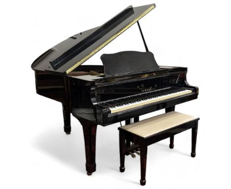 Yamaha - Baby Grand (5' 3") piano in an ebonized polyester finish case, G1 model, serial No J3810471, cast overstrung frame w