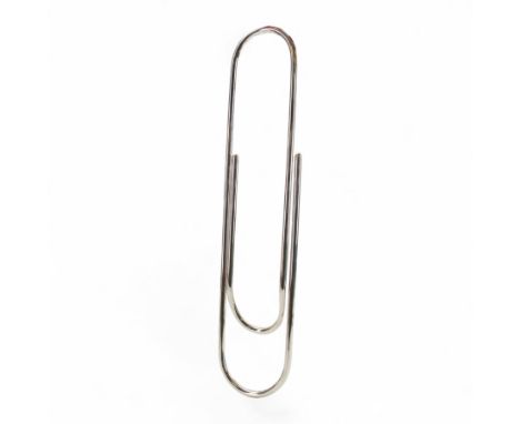 Very large modern silver novelty model of a paperclip, hallmarked London 2004, makers mark Wi, also stamped 925, L48.5cm W11c