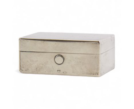 Victorian silver travelling desk compendium, of plain rectangular form, the hinged cover opening to reveal a fitted gilt inte