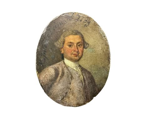 Italian School (18th century)Portrait miniature upon metalHead and shoulder portrait of a gentleman, indistinctly named and d