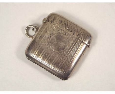 VESTA. An engine turned silver vesta case.