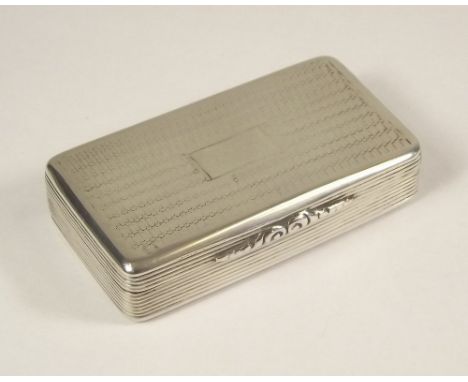 SNUFF BOX. An early Victorian silver snuff box by Thomas Shaw. Birmingham 1838.