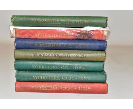 CRICKET YEARBOOKS - YORKSHIRE, vintage Yearbooks for Yorkshire County Cricket Club, 1925, 1926, 1927, 1928, 1934, 1937 and 19