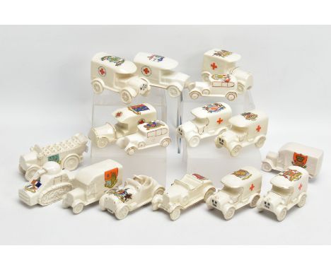 A COLLECTION OF WORLD WAR I CRESTED CHINA, manufactured by Victoria, Botolph, Grafton, Arcadian, Shelley, Carlton, Willow and