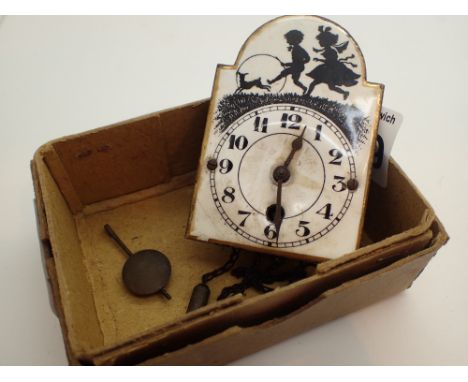 Mechanical nursery clock with enamel front