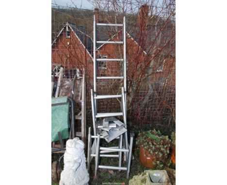 A step ladder with extensions.