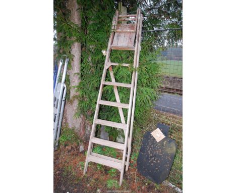 A wooden step ladder.