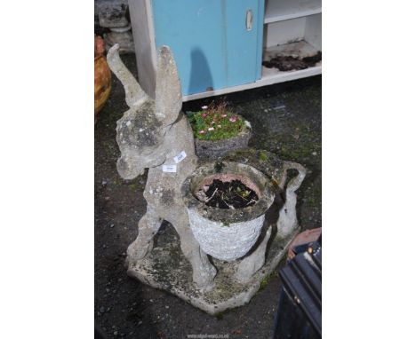 A concrete donkey planter [ear a/f]