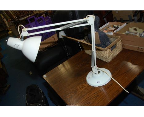 An angle poised lamp (as found).