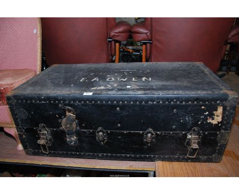 A large steamer trunk.