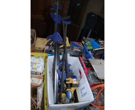 A box of sash clamps, etc.