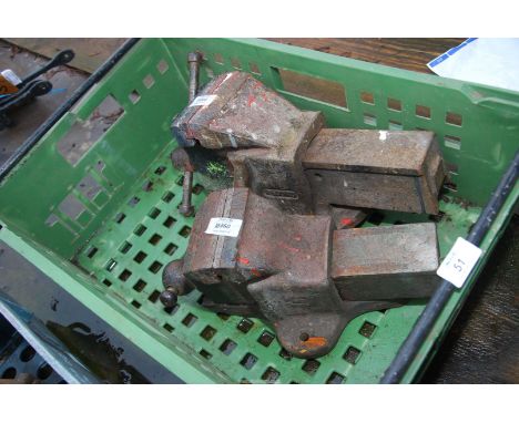 A Record 4 1/2" bench vice plus another.