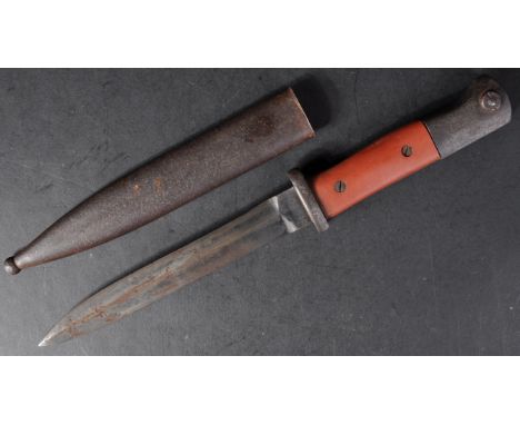 A WWII Second World War Third Reich Nazi German trench combat knife / boot knife styled on an SG84/98 rifle bayonet. The knif