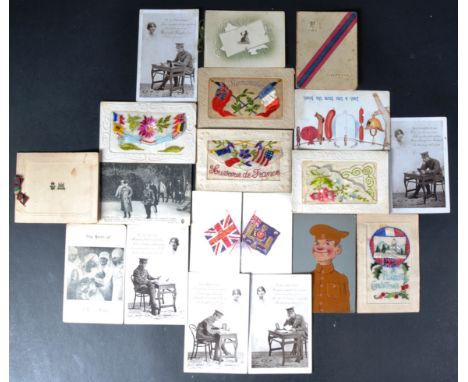 A collection of assorted WWI First World War and WWII Second World War items to include; a small quantity of WWI silk (and ot