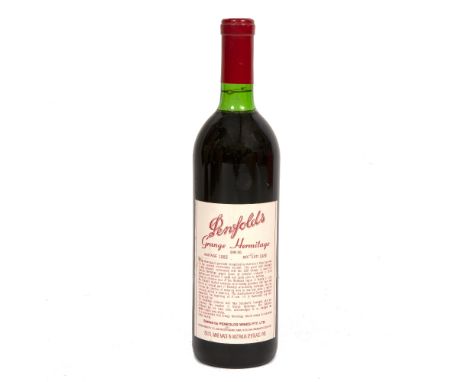 A BOTTLE OF PENFOLDS GRANGE HERMITAGE BIN 95 VINTAGE 1983 BOTTLED IN 1985  level at top of shoulder