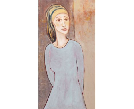 LATE 20TH CENTURY ENGLISH SCHOOL portrait of a young woman, 153.5cm x 81cm