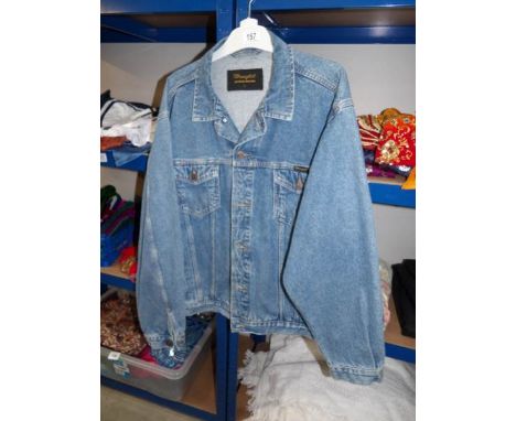 A Wrangler Harley Davidson denim jacket, XL.