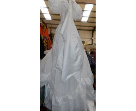 A vintage wedding gown with petticoat.
