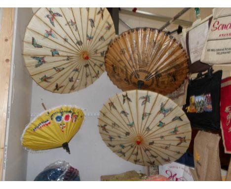 4 vintage parasols.