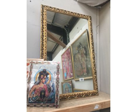 A gilded mirror
