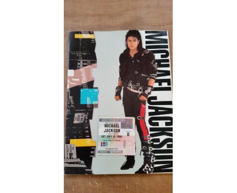 POP MUSIC, Michael Jackson tour programme &amp; concert ticket, 16th July 1988, Wembley Stadium, VG, 2