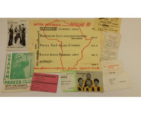 POP MUSIC, mainly Northern Soul selection, inc. tickets, Graham Parker (Exeter University), The Raven, Beefeater, The Hideawa