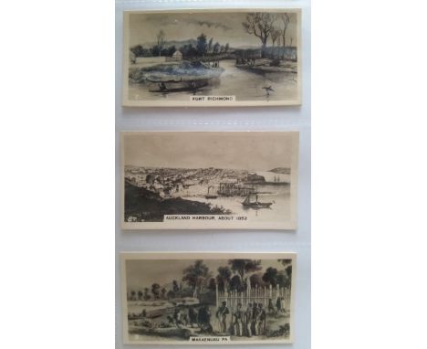 WILLS, New Zealand, RP, complete (7), inc. Early Scenes &amp; Maori Life, A Sporting Holiday (clips to edges), Beautiful NZ, 