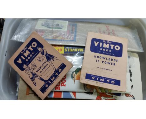 TRADE, selection in albums, inc. Bibby (3), Barratt, Cadbury, Nestle, Horniman, BP, Vimto etc., some laid down, a few empty e