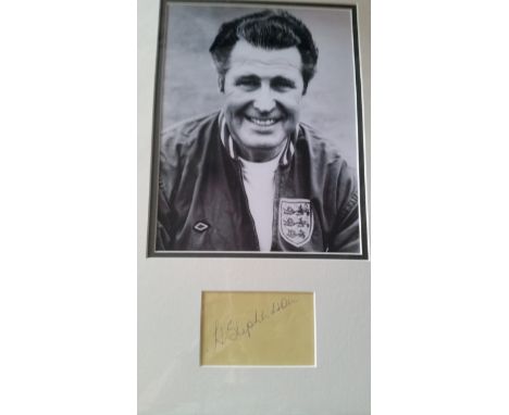 FOOTBALL, signed pieces, Leslie Cochen (1967/8 Glasgow Celtic) &amp; Harold Shepherdson (1966 England), each overmounted bene